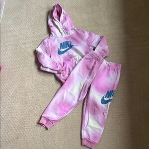 Nike, Pink Tie-Dye Fleece Set, Size 6